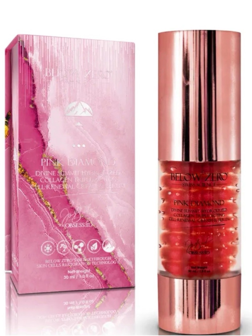 Below Zero Pink Diamond Collagen Triple Acting Cell-Renewal Cream & Serum
